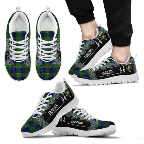 Dundas Modern Clan Sneaker, Scottish Tartan Dundas Modern Clans Sneaker Heartbeat Style