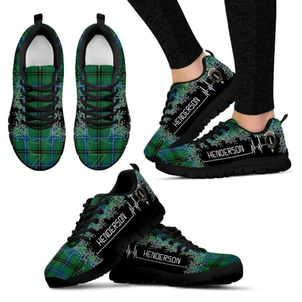 Henderson Ancient Clan Sneaker, Scottish Tartan Henderson Ancient Clans Sneaker Heartbeat Style - Image 4