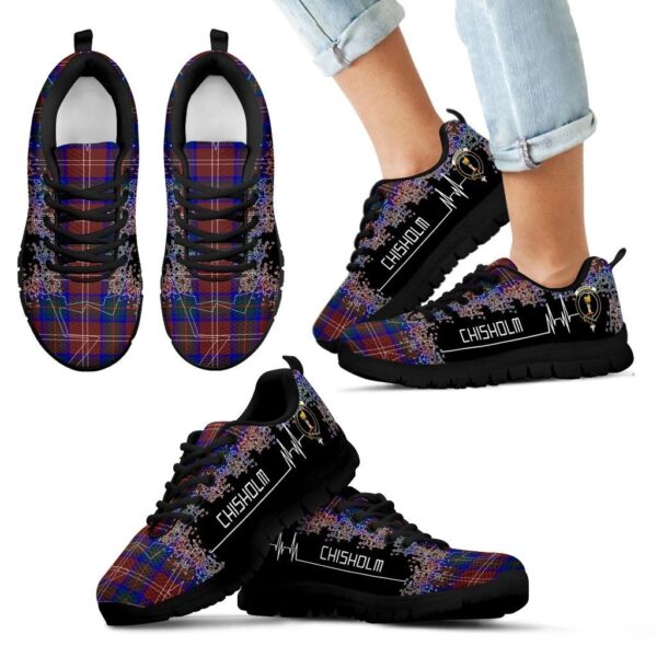 Chisholm Hunting Modern Clan Sneaker, Scottish Tartan Chisholm Hunting Modern Clans Sneaker Heartbeat Style - Image 6