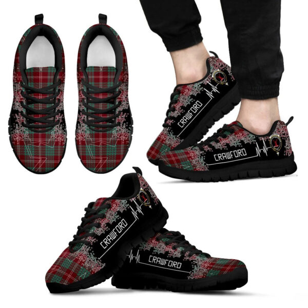 Crawford Modern Clan Sneaker, Scottish Tartan Crawford Modern Clans Sneaker Heartbeat Style - Image 2