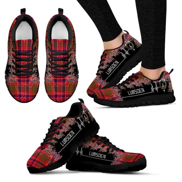 Lumsden Modern Clan Sneaker, Scottish Tartan Lumsden Modern Clans Sneaker Heartbeat Style - Image 4