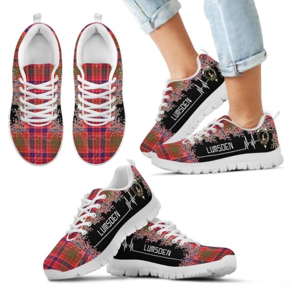 Lumsden Modern Clan Sneaker, Scottish Tartan Lumsden Modern Clans Sneaker Heartbeat Style - Image 5