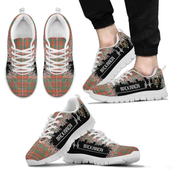 MacKinnon Ancient Clan Sneaker, Scottish Tartan MacKinnon Ancient Clans Sneaker Heartbeat Style