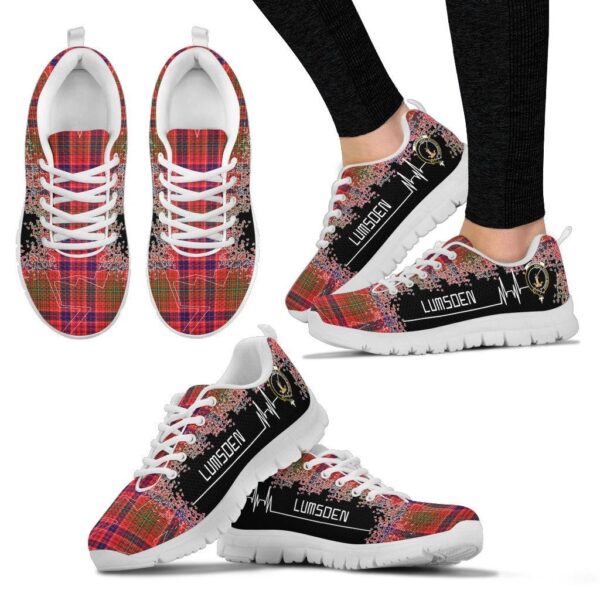 Lumsden Modern Clan Sneaker, Scottish Tartan Lumsden Modern Clans Sneaker Heartbeat Style - Image 3