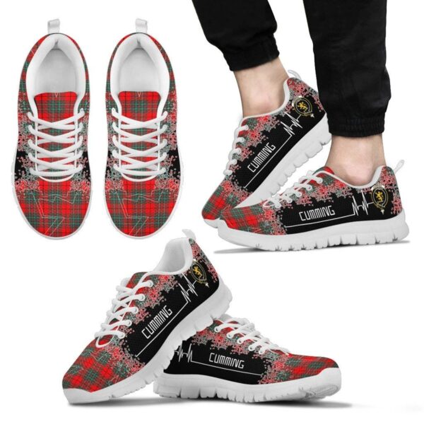 Cumming Modern Clan Sneaker, Scottish Tartan Cumming Modern Clans Sneaker Heartbeat Style