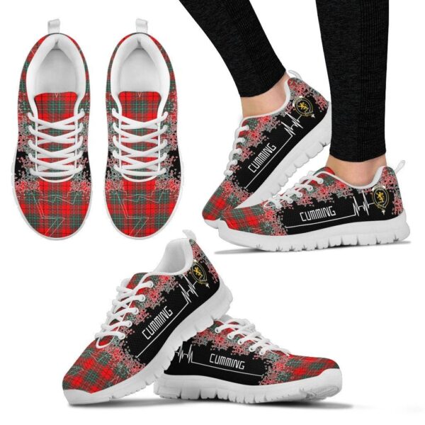 Cumming Modern Clan Sneaker, Scottish Tartan Cumming Modern Clans Sneaker Heartbeat Style - Image 3