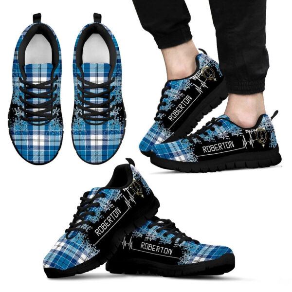 Roberton Clan Sneaker, Scottish Tartan Roberton Clans Sneaker Heartbeat Style - Image 2