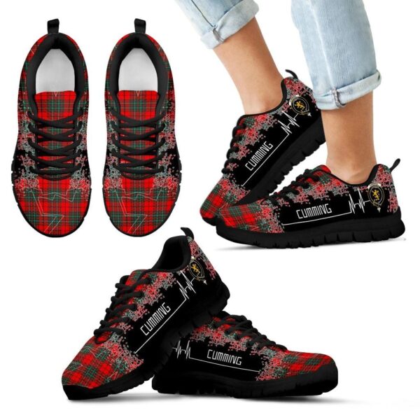 Cumming Modern Clan Sneaker, Scottish Tartan Cumming Modern Clans Sneaker Heartbeat Style - Image 6