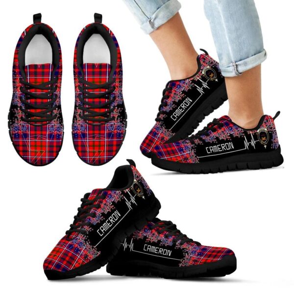 Cameron of Lochiel Modern Clan Sneaker, Scottish Tartan Cameron of Lochiel Modern Clans Sneaker Heartbeat Style - Image 6