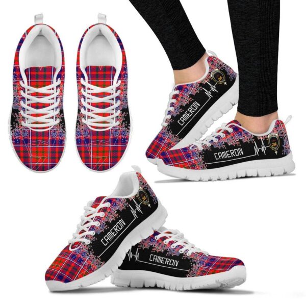 Cameron of Lochiel Modern Clan Sneaker, Scottish Tartan Cameron of Lochiel Modern Clans Sneaker Heartbeat Style - Image 3