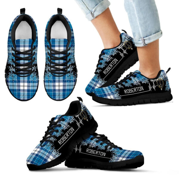 Roberton Clan Sneaker, Scottish Tartan Roberton Clans Sneaker Heartbeat Style - Image 6