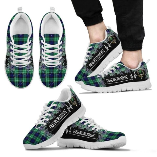 Abercrombie Clan Sneaker, Scottish Tartan Abercrombie Clans Sneaker Heartbeat Style