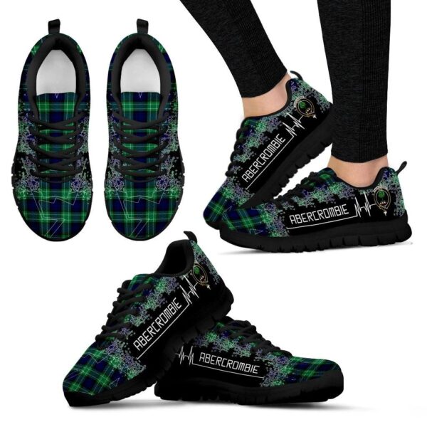 Abercrombie Clan Sneaker, Scottish Tartan Abercrombie Clans Sneaker Heartbeat Style - Image 4