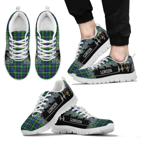 Gordon Modern Clan Sneaker, Scottish Tartan Gordon Modern Clans Sneaker Heartbeat Style