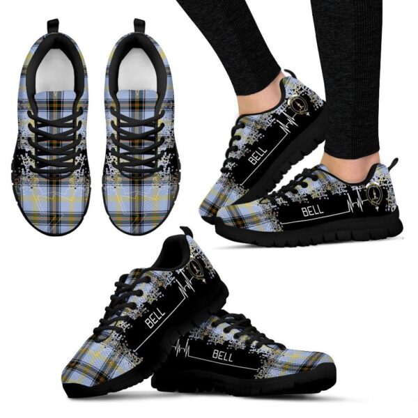 Bell of the Borders Clan Sneaker, Scottish Tartan Bell of the Borders Clans Sneaker Heartbeat Style - Image 4