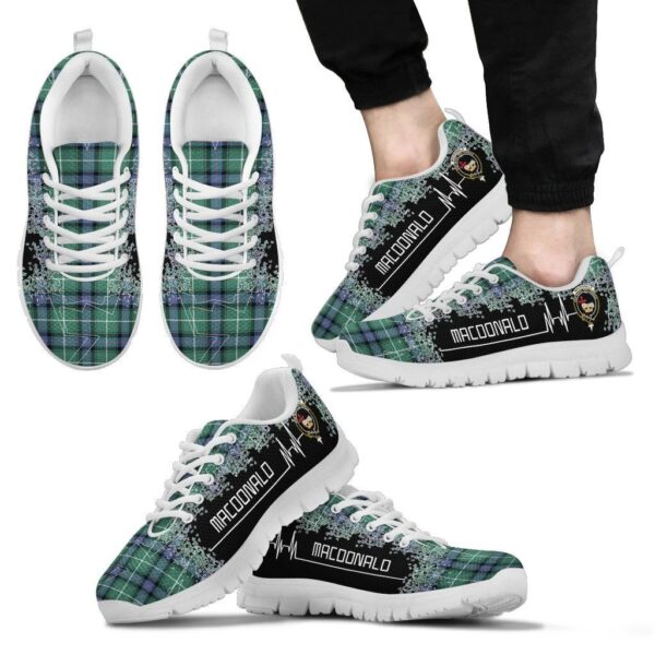 MacDonald of the Isles Hunting Ancient Clan Sneaker, Scottish Tartan MacDonald of the Isles Hunting Ancient Clans Sneaker Heartbeat Style