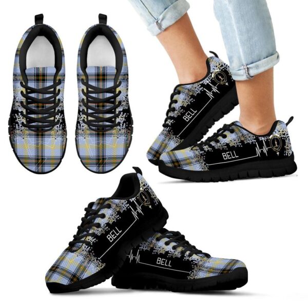 Bell of the Borders Clan Sneaker, Scottish Tartan Bell of the Borders Clans Sneaker Heartbeat Style - Image 6