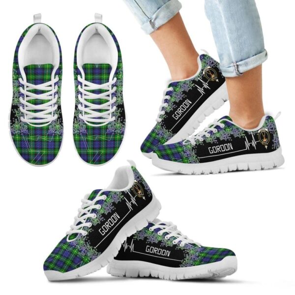 Gordon Modern Clan Sneaker, Scottish Tartan Gordon Modern Clans Sneaker Heartbeat Style - Image 5