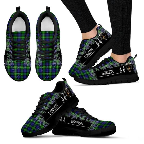 Gordon Modern Clan Sneaker, Scottish Tartan Gordon Modern Clans Sneaker Heartbeat Style - Image 4