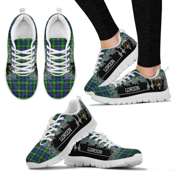 Gordon Modern Clan Sneaker, Scottish Tartan Gordon Modern Clans Sneaker Heartbeat Style - Image 3