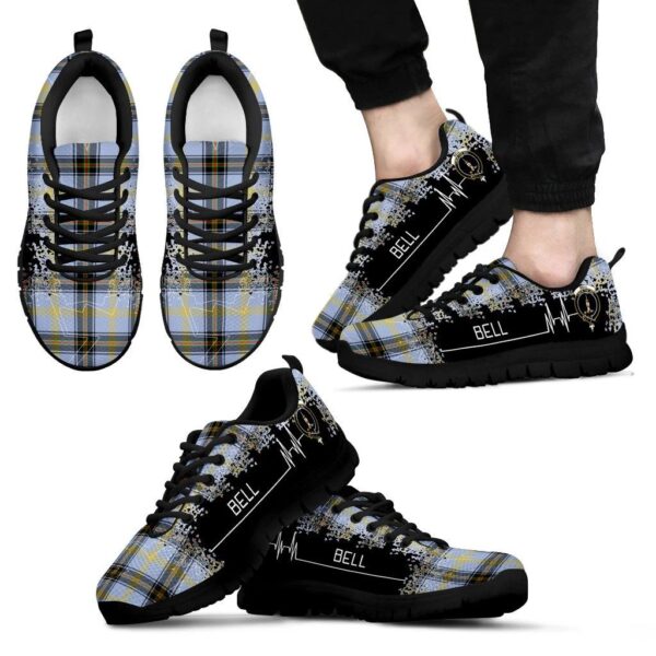 Bell of the Borders Clan Sneaker, Scottish Tartan Bell of the Borders Clans Sneaker Heartbeat Style - Image 2