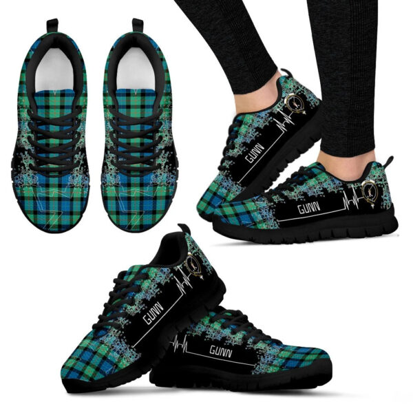 Gunn Ancient Clan Sneaker, Scottish Tartan Gunn Ancient Clans Sneaker Heartbeat Style - Image 4