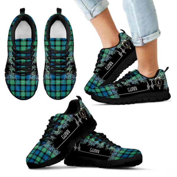 Gunn Ancient Clan Sneaker, Scottish Tartan Gunn Ancient Clans Sneaker Heartbeat Style - Image 6