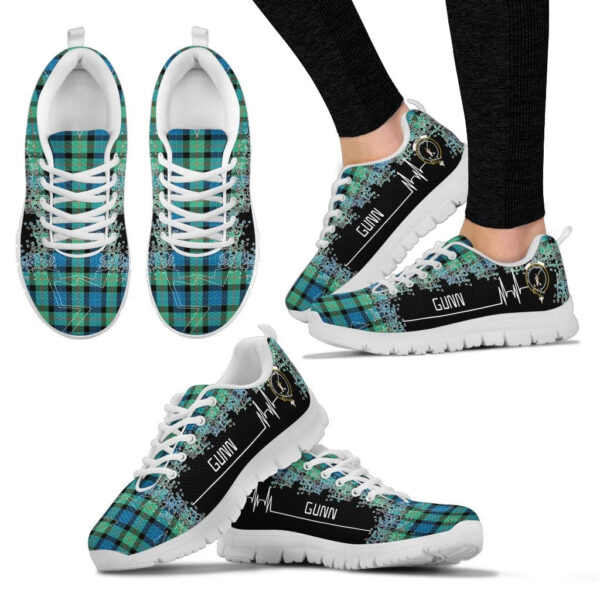 Gunn Ancient Clan Sneaker, Scottish Tartan Gunn Ancient Clans Sneaker Heartbeat Style - Image 3