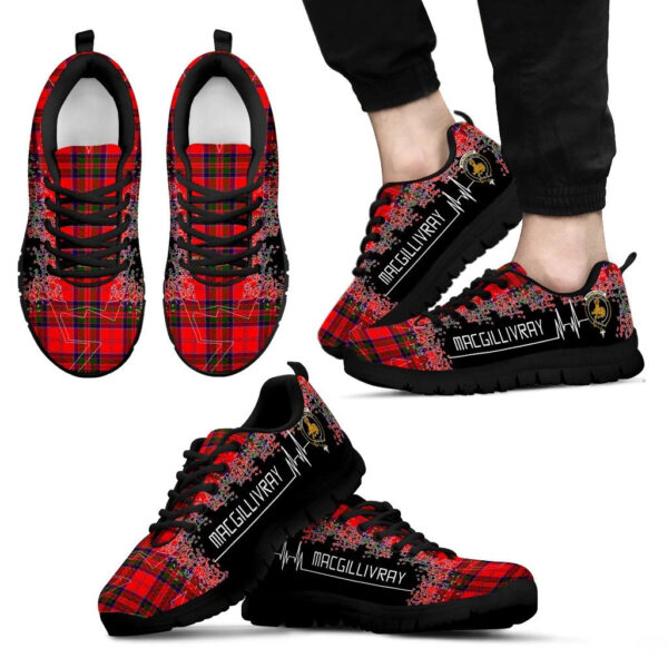 MacGillivray Modern Clan Sneaker, Scottish Tartan MacGillivray Modern Clans Sneaker Heartbeat Style - Image 2