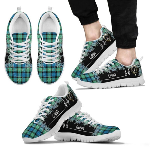 Gunn Ancient Clan Sneaker, Scottish Tartan Gunn Ancient Clans Sneaker Heartbeat Style