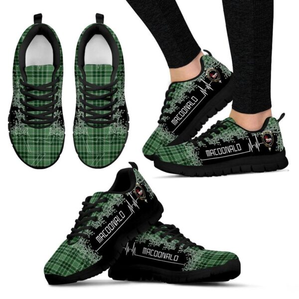 MacDonald Lord of the Isles Hunting Clan Sneaker, Scottish Tartan MacDonald Lord of the Isles Hunting Clans Sneaker Heartbeat Style - Image 4