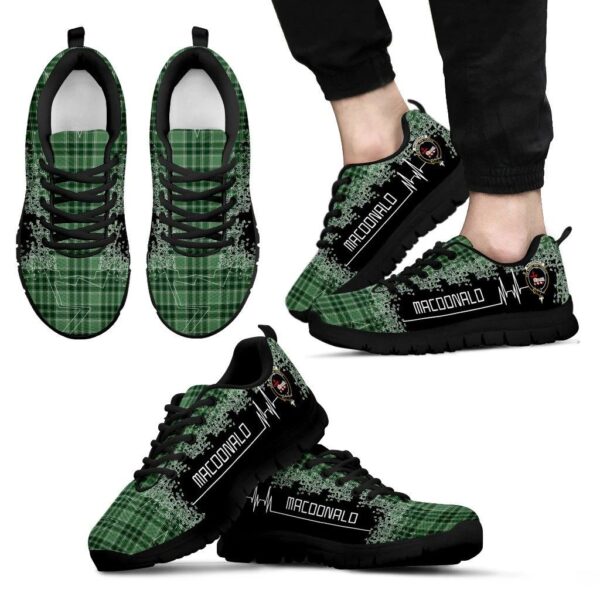 MacDonald Lord of the Isles Hunting Clan Sneaker, Scottish Tartan MacDonald Lord of the Isles Hunting Clans Sneaker Heartbeat Style - Image 2