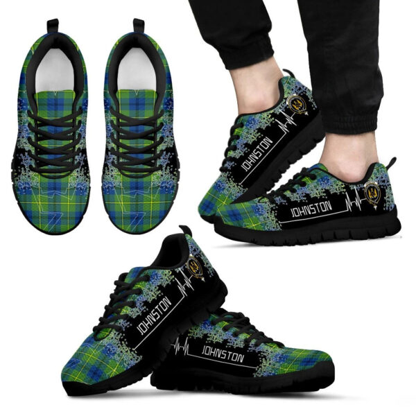 Johnston Ancient Clan Sneaker, Scottish Tartan Johnston Ancient Clans Sneaker Heartbeat Style - Image 2