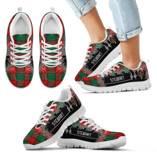 Stewart Atholl Modern Clan Sneaker, Scottish Tartan Stewart Atholl Modern Clans Sneaker Heartbeat Style - Image 5