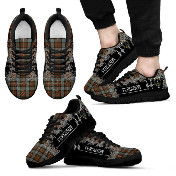 Fergusson Weathered Clan Sneaker, Scottish Tartan Fergusson Weathered Clans Sneaker Heartbeat Style - Image 2