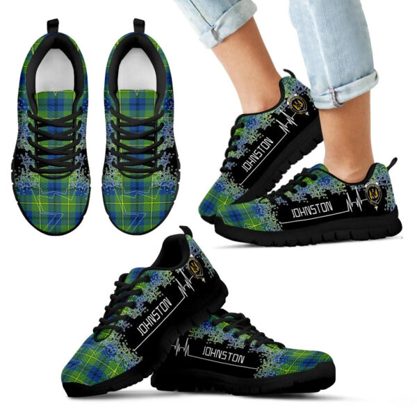 Johnston Ancient Clan Sneaker, Scottish Tartan Johnston Ancient Clans Sneaker Heartbeat Style - Image 6