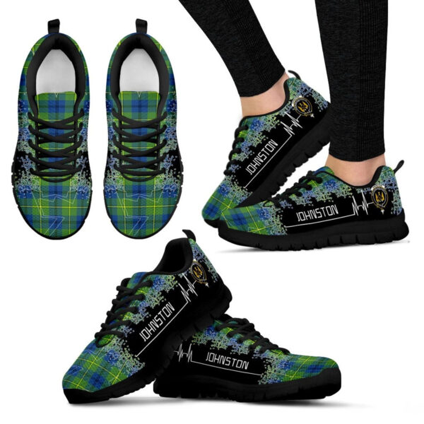 Johnston Ancient Clan Sneaker, Scottish Tartan Johnston Ancient Clans Sneaker Heartbeat Style - Image 4