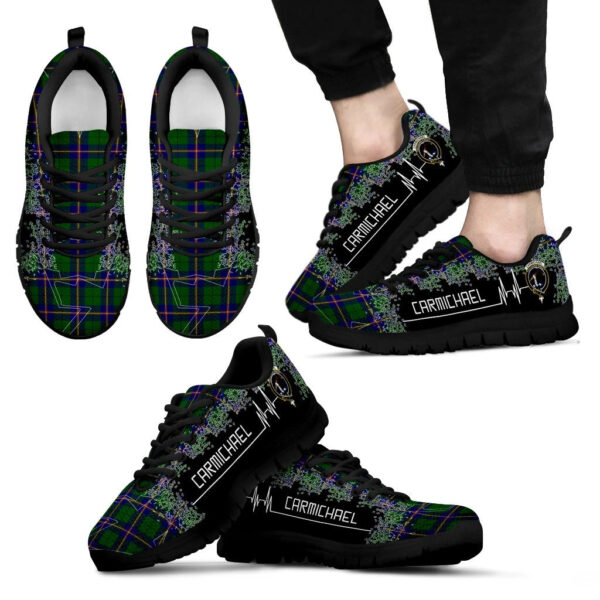 Carmichael Modern Clan Sneaker, Scottish Tartan Carmichael Modern Clans Sneaker Heartbeat Style - Image 2