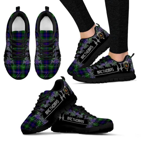 MacThomas Modern Clan Sneaker, Scottish Tartan MacThomas Modern Clans Sneaker Heartbeat Style - Image 4