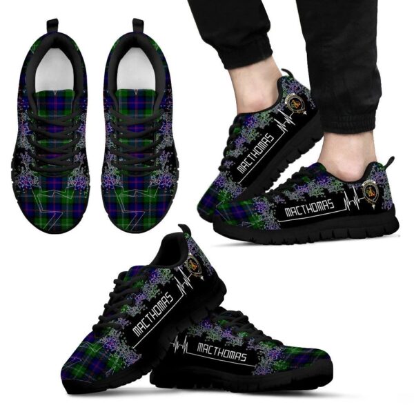 MacThomas Modern Clan Sneaker, Scottish Tartan MacThomas Modern Clans Sneaker Heartbeat Style - Image 2