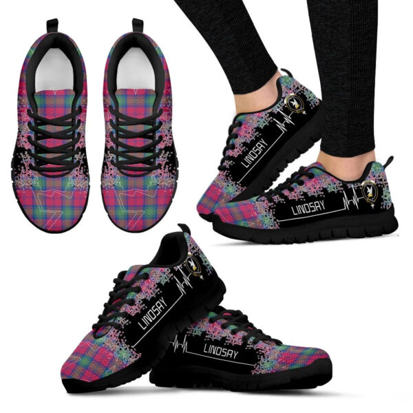 Lindsay Ancient Clan Sneaker, Scottish Tartan Lindsay Ancient Clans Sneaker Heartbeat Style - Image 4