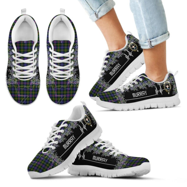 Murray of Atholl Modern Clan Sneaker, Scottish Tartan Murray of Atholl Modern Clans Sneaker Heartbeat Style - Image 5