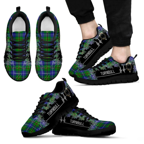 Turnbull Hunting Clan Sneaker, Scottish Tartan Turnbull Hunting Clans Sneaker Heartbeat Style - Image 2