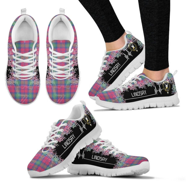 Lindsay Ancient Clan Sneaker, Scottish Tartan Lindsay Ancient Clans Sneaker Heartbeat Style - Image 3