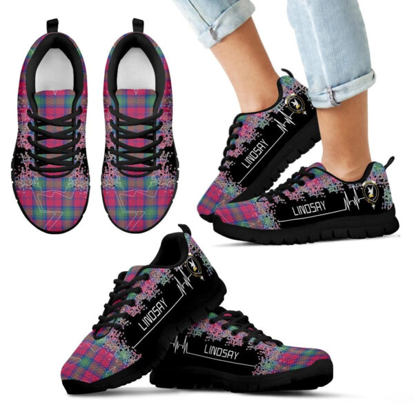 Lindsay Ancient Clan Sneaker, Scottish Tartan Lindsay Ancient Clans Sneaker Heartbeat Style - Image 6