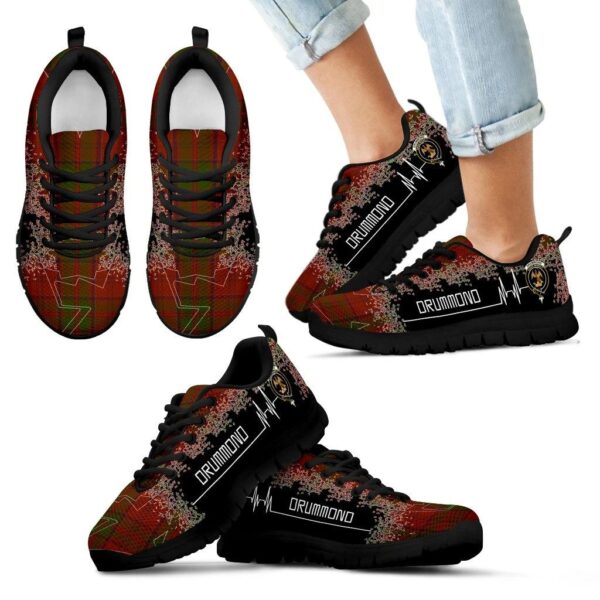 Drummond Clan Clan Sneaker, Scottish Tartan Drummond Clan Clans Sneaker Heartbeat Style - Image 6