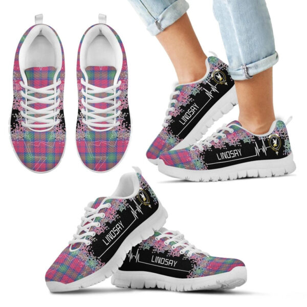 Lindsay Ancient Clan Sneaker, Scottish Tartan Lindsay Ancient Clans Sneaker Heartbeat Style - Image 5