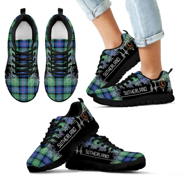 Sutherland Old Ancient Clan Sneaker, Scottish Tartan Sutherland Old Ancient Clans Sneaker Heartbeat Style - Image 6