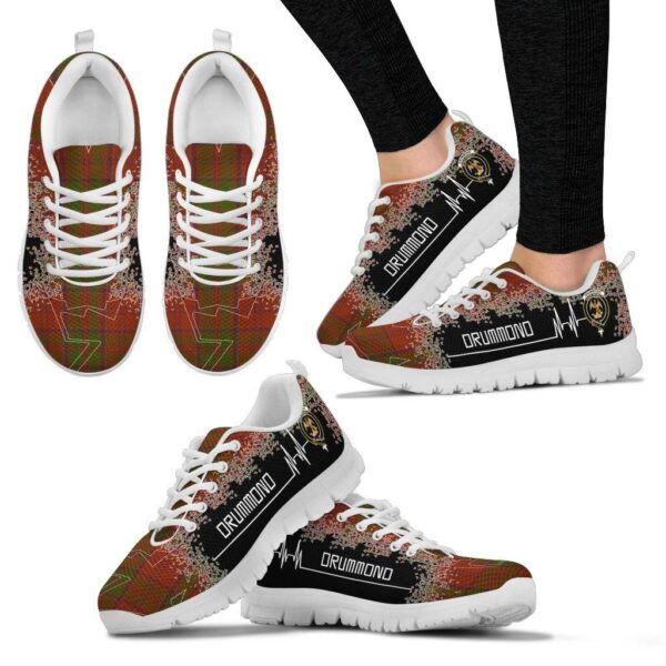 Drummond Clan Clan Sneaker, Scottish Tartan Drummond Clan Clans Sneaker Heartbeat Style - Image 3