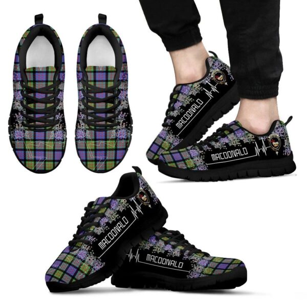 MacDonald Ancient Clan Sneaker, Scottish Tartan MacDonald Ancient Clans Sneaker Heartbeat Style - Image 2